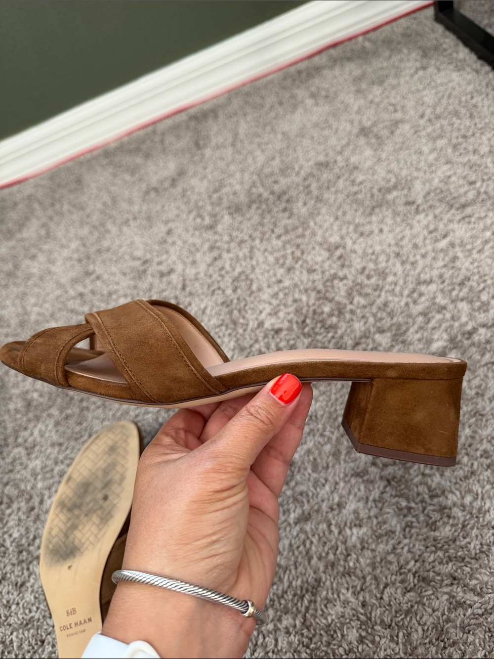 Cole Haan Brown Suede Landon Sandals 40mm - Picture 6 of 7